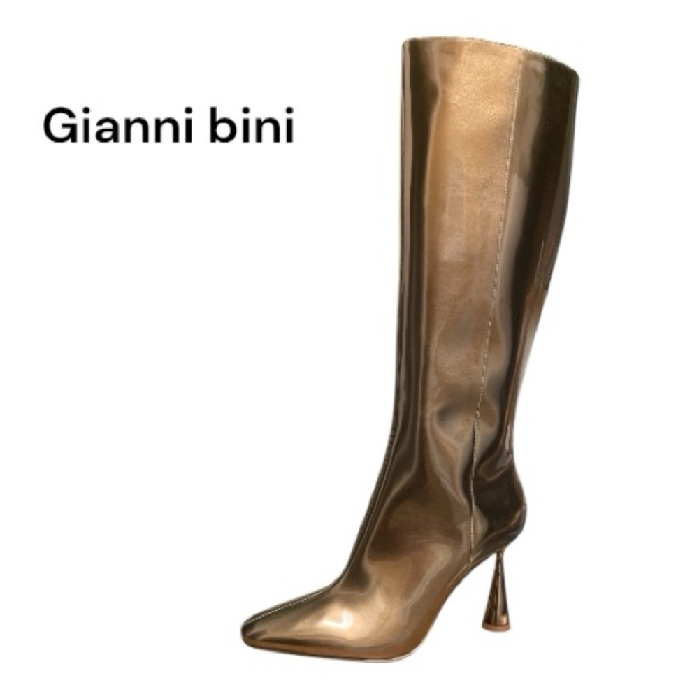 Gianni Bini Metallic Gold Heeled Boots